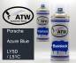 Preview: Porsche, Azure Blue, LY5D / L51C: 400ml Sprühdose + 400ml Klarlack - Set, von ATW Autoteile West.